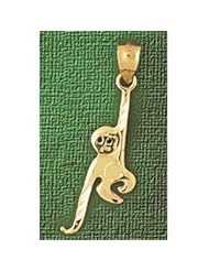 Dazzlers Solid 14k Gold Monkey Charm Pendant Available in three colors from jewelsberry (weights: 1.2 grams only)