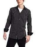 Roar Men's Industrious Button Down Shirt, Black, Medium