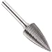 PFERD Tree Carbide Bur, Uncoated (Bright) Finish, Single Cut, Point End, 1/4" Shank, 3/4" Head Diameter, 1-1/2" Head Length (SG-15)