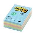 Recycled Self-Stick Ruled Note Pad Pastel