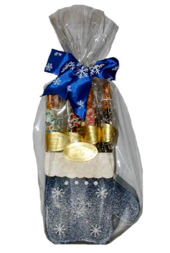 Belgian Milk, Dark & White Chocolate Covered Pretzels In Christmas Mitten by A Bountiful Harvest