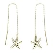 18kt Gold over Sterling Silver Starfish Ear Thread Earrings