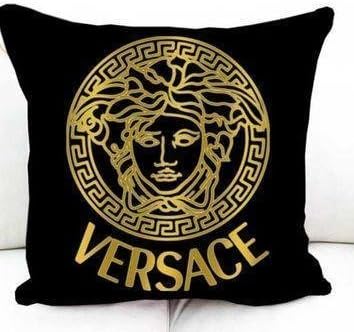 Huangjiatrp Versace gold logo black pillow Decorative Pillow and Pillow Case 20X26