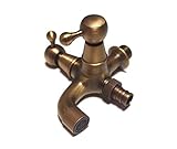 (ＣＨＯＵＣＨＯＵ) 庭の雰囲気作りに 北欧 風 アンティーク 調 真鍮 ２口 蛇口 じゃぐち 水道 レトロ (1個セット)