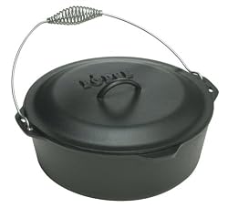 Lodge Logic 7-Quart Dutch Oven with Spiral Handle Bail and Iron Cover