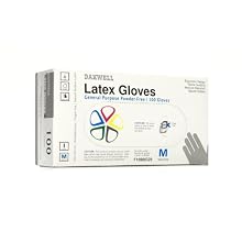 Daxwell F10000320 Natural Rubber Latex General Purpose Glove, Powder Free, Medium, Ivory (10 Boxes of 100 Gloves)