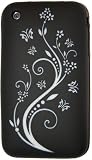 KingCase iPhone 3G & 3GS * Wild Flowers & Butterflies * Soft Silicone Case (White & Black)
