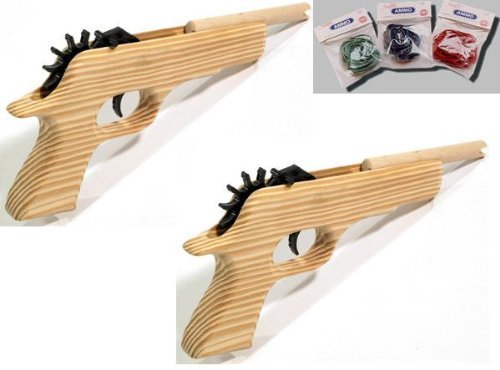 Duelling pair of Colt 45 Magnum 12-Shot Rubber Band Guns - Great Fun!