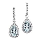 Aquamarine and Diamond Earrings