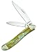 Case Cutlery 9220AB/E Abalone Corelon Engraved Peanut Pocket Knife with Stainless Steel Blades, Green, Gray, White and Gold Mixed Corelon