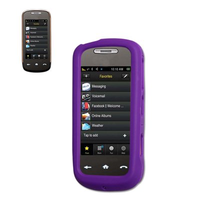 New Fashionable Perfect Fit Soft Silicon Gel Protector Skin Cover (Faceplate/Snap On) Rubber Cell Phone Case for Samsung instinct S30 M810 Sprint - Purple