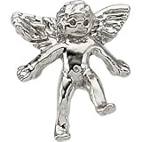 14K White Gold 11.00X10.00 mm Angel Lapel Pin