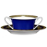 Versace by Rosenthal Medusa Blue CreamSoup Cup & Saucer