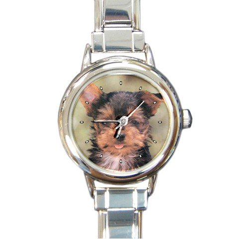 Yorkshire Terrier Yorkie Round Italian Charm Watch