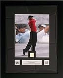 Tiger Woods Tournament Word Polo Swatch w/ 8x10 Photo Framed (Upper Deck)