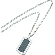 Titanium Carbon Fiber Dog Tag Mens Necklace 24" New