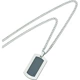 Titanium Carbon Fiber Dog Tag Mens Necklace 24 New