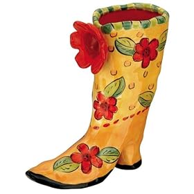 Red Carpet Studios Ltd. Quite Contrary by Mary Rose Young Blue Polka Dot Boot Vase from Garden Shoes