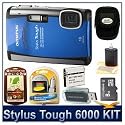 Olympus Stylus Tough 6000 10MP 2.7 LCD Digital Camera (Blue) Sensible Mega Bundle