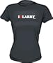 I Heart (Love) Larry Women's Tee Shirt Small-Pink Babydoll (petite fit)