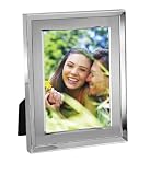 Two Tone Silver Metal Frame Holds One 4x6 Photo