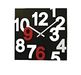Product details for Black Square Wall Clock w/Laser Cut Numbers