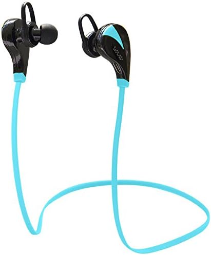 WAAV Runner Wireless Bluetooth Headphones (Blue) Noise Canceling Headphones w/ Mic [ Sports / Running / Gym / Exercise/ Sweatproof ] Wireless Bluetooth Earbuds Headset Earphones for iPhone / Android