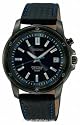 Seiko Men's Perpetual Calendar Black Ion Finish Case and Bezel  Strap Watch #SNQ099
