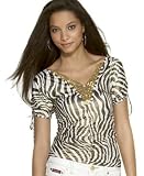 Baby Phat Plus Size Sequined Animal-Print V-Neck Top