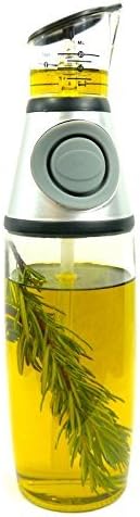 Homemums 500ml Oil and Vinegar Dispenser Salad Oil Bottle with Press and Measure Non-spill Spout Weight Watcher