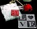 LOVE Glass Coaster Gift Set with Ribbon and Thank You Tag