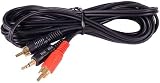 Euronetwork 3.5mm Stereo Plug to 2 RCA Plugs, Gold, 5.0m