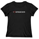 T-Shirt Woman Black  I Love Antiguan Guys  Antigua And Barbuda Country