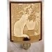 Cat with Flowers Porcelain Lithophane Curved Night Light