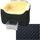 Lookout II Pet Car Seat with Storage Tray (Quilted Black, Oversize 22 in. wide for up to 25 lb. pet)