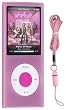 Pink Color Apple iPod nano 4G (4th Generation) 8GB/ 16GB Silicone Skin Case with Black Armband & Pink Color Lanyard