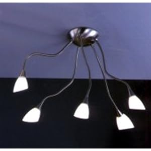 Trio Deckenleuchte mit Flexarmen nickel matt Trio Deckenleuchte mit Flexarmen nickel matt