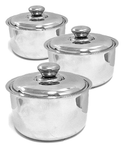 AMG A-3PC Stainless Steel 3-Piece Hot Pot Insulated Casserole Pan