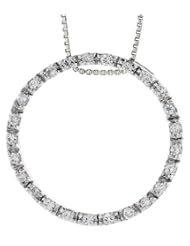 Sterling Silver Circle of Life Pendant Slide w/ High Quality CZ Stones, 1 3/16 inch (29 mm) tall