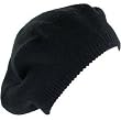 New Solid Beret Tam Knit Slouchy Junior Cap Hat Black Small Medium