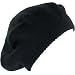 New Solid Beret Tam Knit Slouchy Junior Cap Hat Black Small Medium