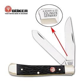 Boker Black Derlin Trapper Folder Knife With H. Boker Tang Stamp� �