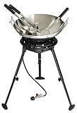 Eastman Outdoors 37225 22-Inch Stainless-Steel Wok Kit with Burner, Spoon, Skimmer, and Spatula