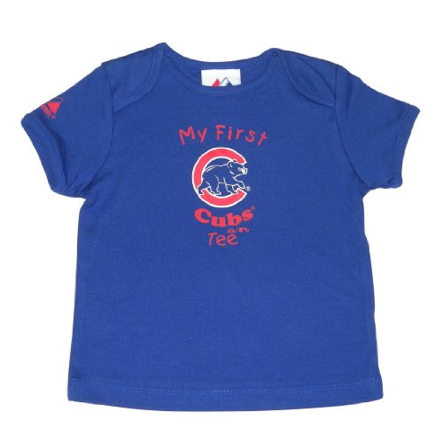 Majestic Infant Baby MLB Chicago Cubs My First Tee T-Shirt - Blue (Size: 24)