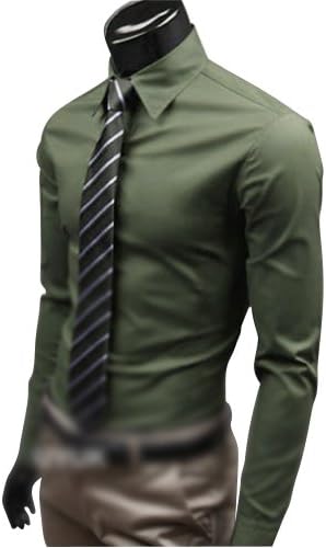 Molly Casual Slim Fit Unique Neckline Stylish Long Sleeve Mens shirts