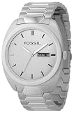MENS FOSSIL SILVER STEEL DATE FREE TIN NEW WATCH FS4053