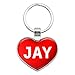 Graphics and More Metal Keychain Key Chain Ring I Love Heart Names Male J Jace - Jay