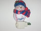 LOS ANGELES DODGERS Team Logo Christmas Homerun Snowman Night Light