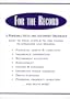 For the Record: A Personal Facts and Document Organizer