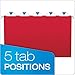 Pendaflex Recycled Hanging Folders, Legal Size, Red, 1/5 Cut, 25/BX (81628)